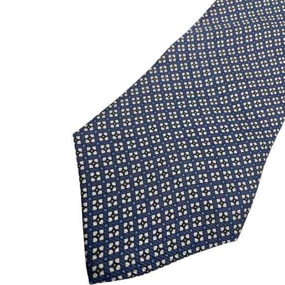 Ralph Lauren Other - Vintage Chaps Ralph Lauren Geometric Silk Tie Blue White Yellow